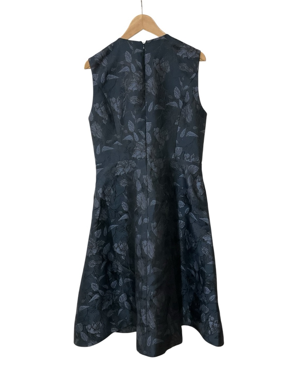 Kay Unger Lottie Midi Dress Dark Midnight Floral Jacquard Blue 14 - Picture 5 of 7